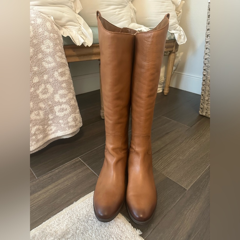 Sam Edelman Penny 2 Tan Leather Knee-High Riding Boots athletic calf never worn